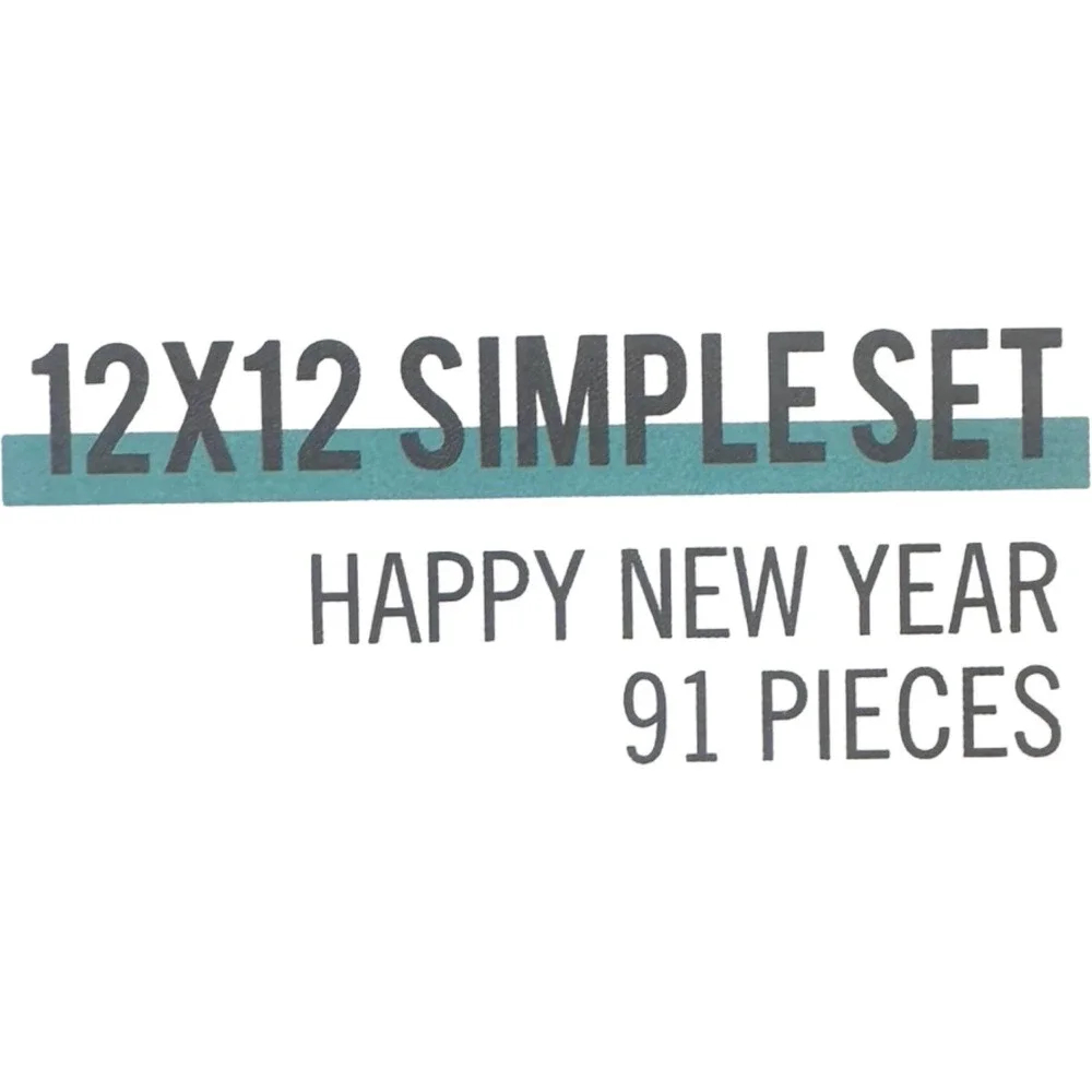 Simple Stories Happy New Year Scrapbook Kit 12x12 Multi NIP Holiday Stickers